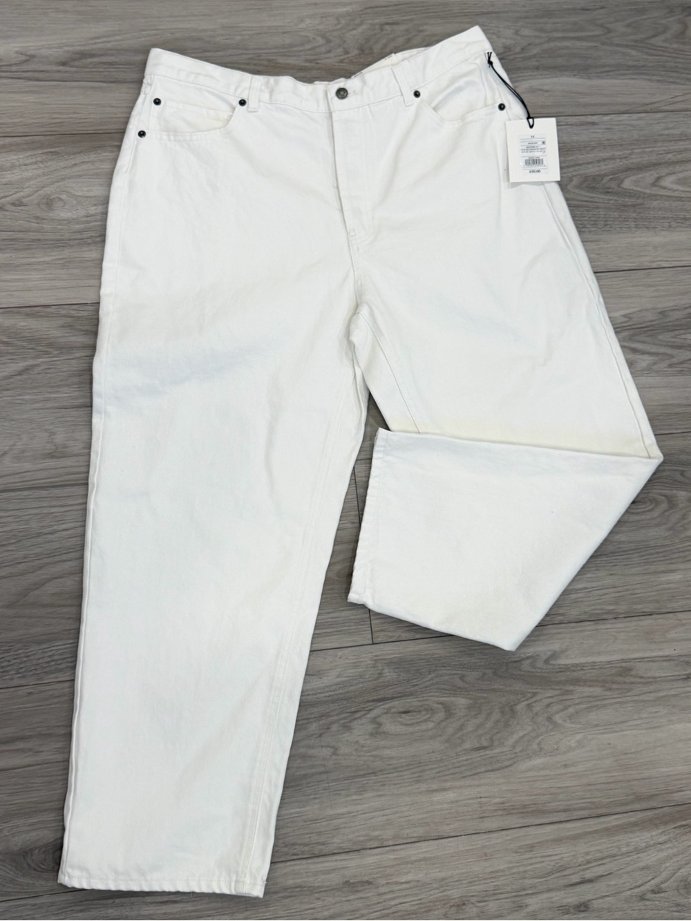 KBB by Kahlana White Straight Leg Jeans Size 14